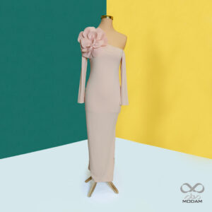 پیراهن صورتی مجلسی با یقه نامتقارن زنانه برند Shein