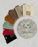 تیشرت کراپ چاکدار چاپ دار دورساتین