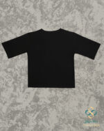 تیشرت کراپ چاکدار چاپ دار دورساتین